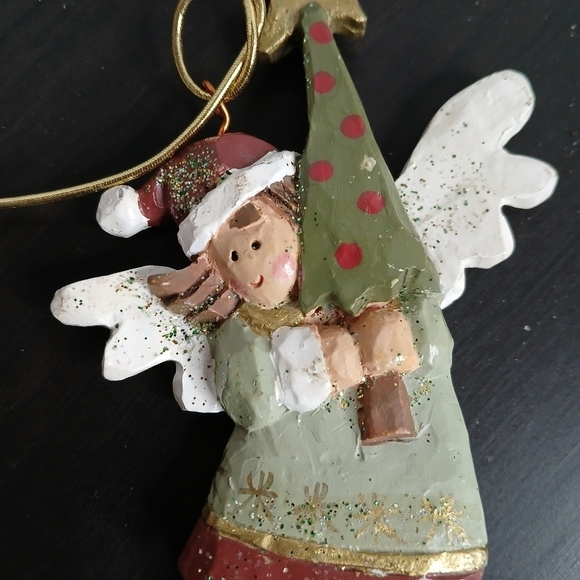 Kurt Adler Christmas Ornament Angel Carrying Christmas Tree Angel Heights - Picture 13 of 13